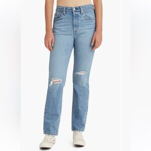 Levi's 501 Ripped High Waist Straight Jeans